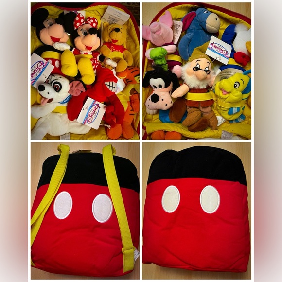 Disney Other - Vintage 90s RARE Disney Store Bean Bag Backpack & First 12 Characters Ever
